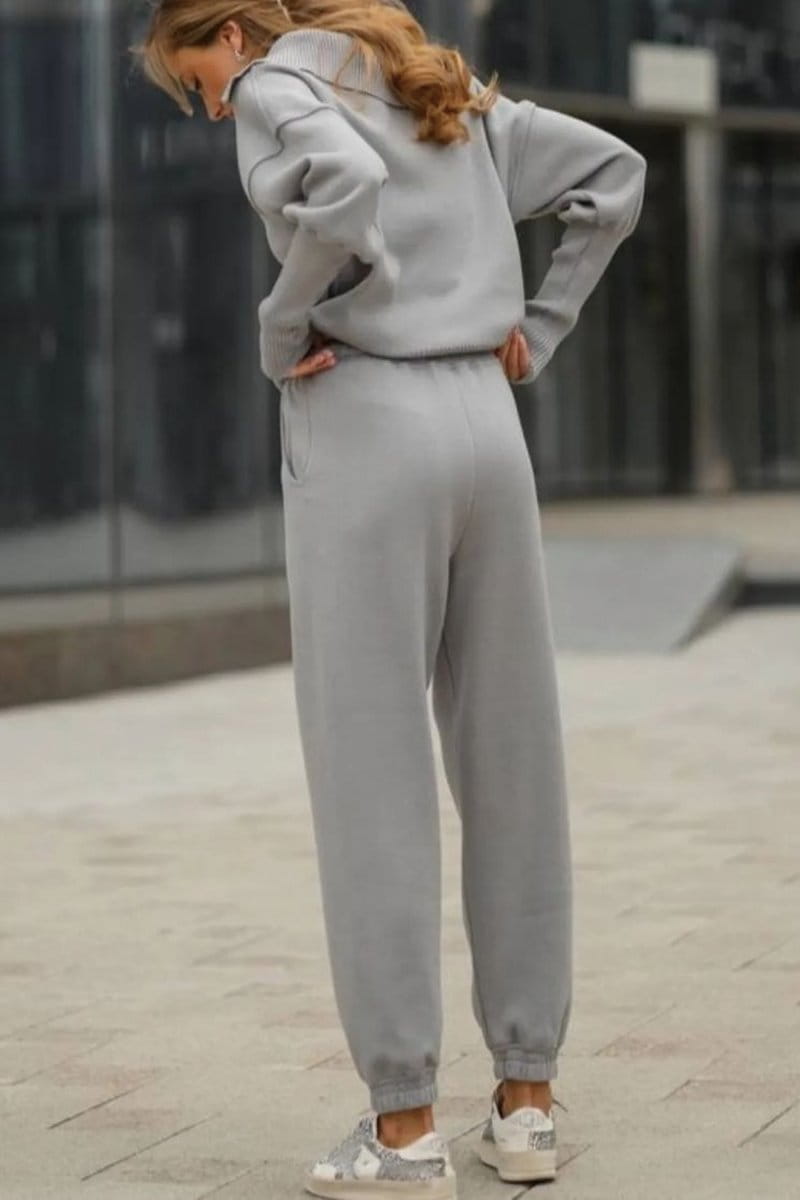 Women’s Zipper Sweatshirt and Pants Two-piece Set