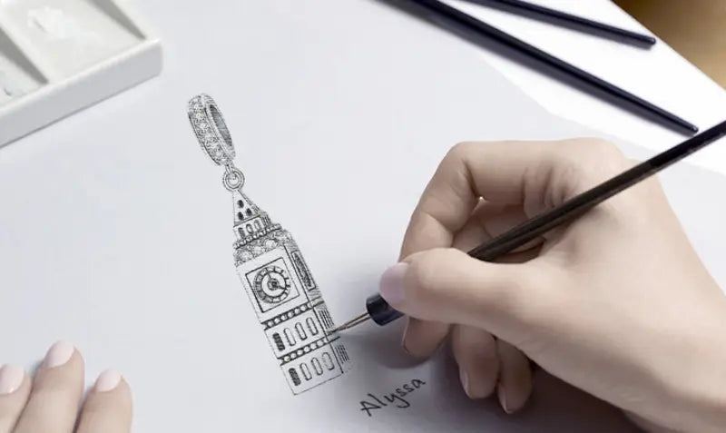 Britischer Big Ben S925 Sterlingsilber-Anhänger