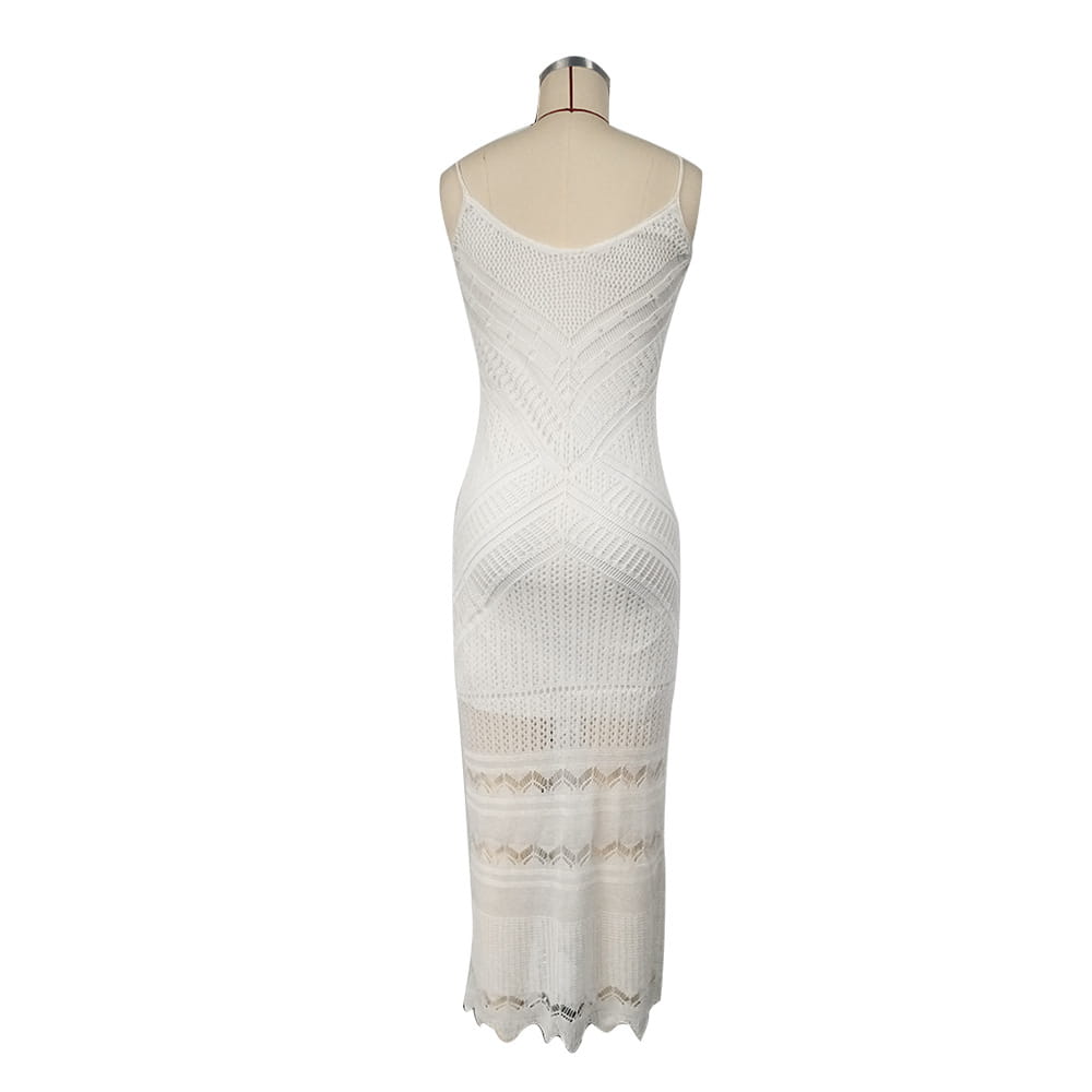 Robe longue en tricot bohémien pour femmes pour l'été Pure