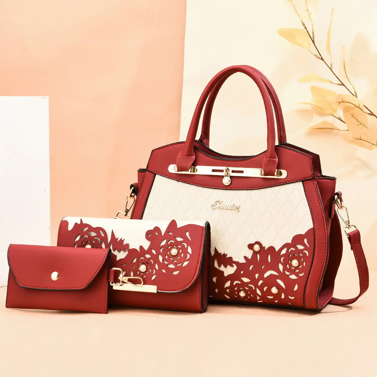 Three-piece Fashion Women’s Leather Handbag