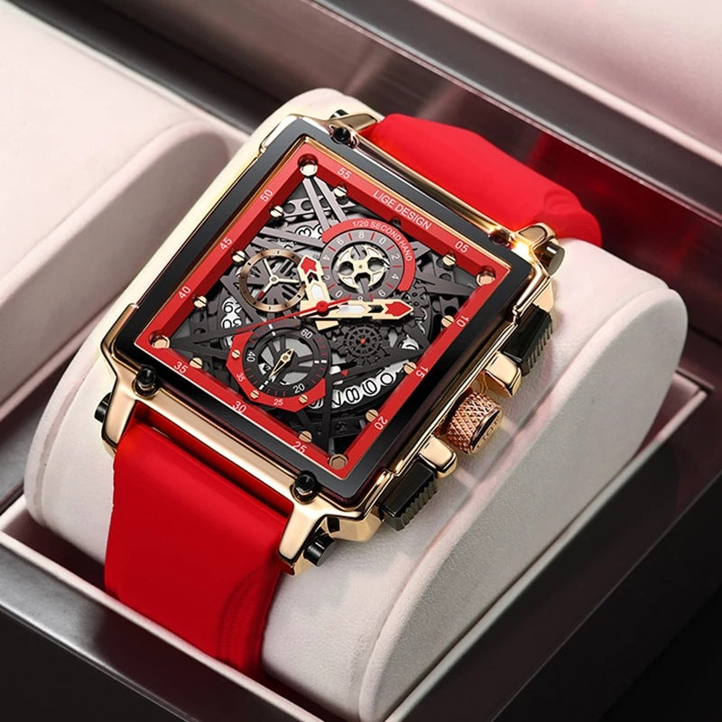 New Men's Watch Square Multifunction Chronograph 30M Waterproof Watch - Pleasures and Sins   Pleasures and Sins