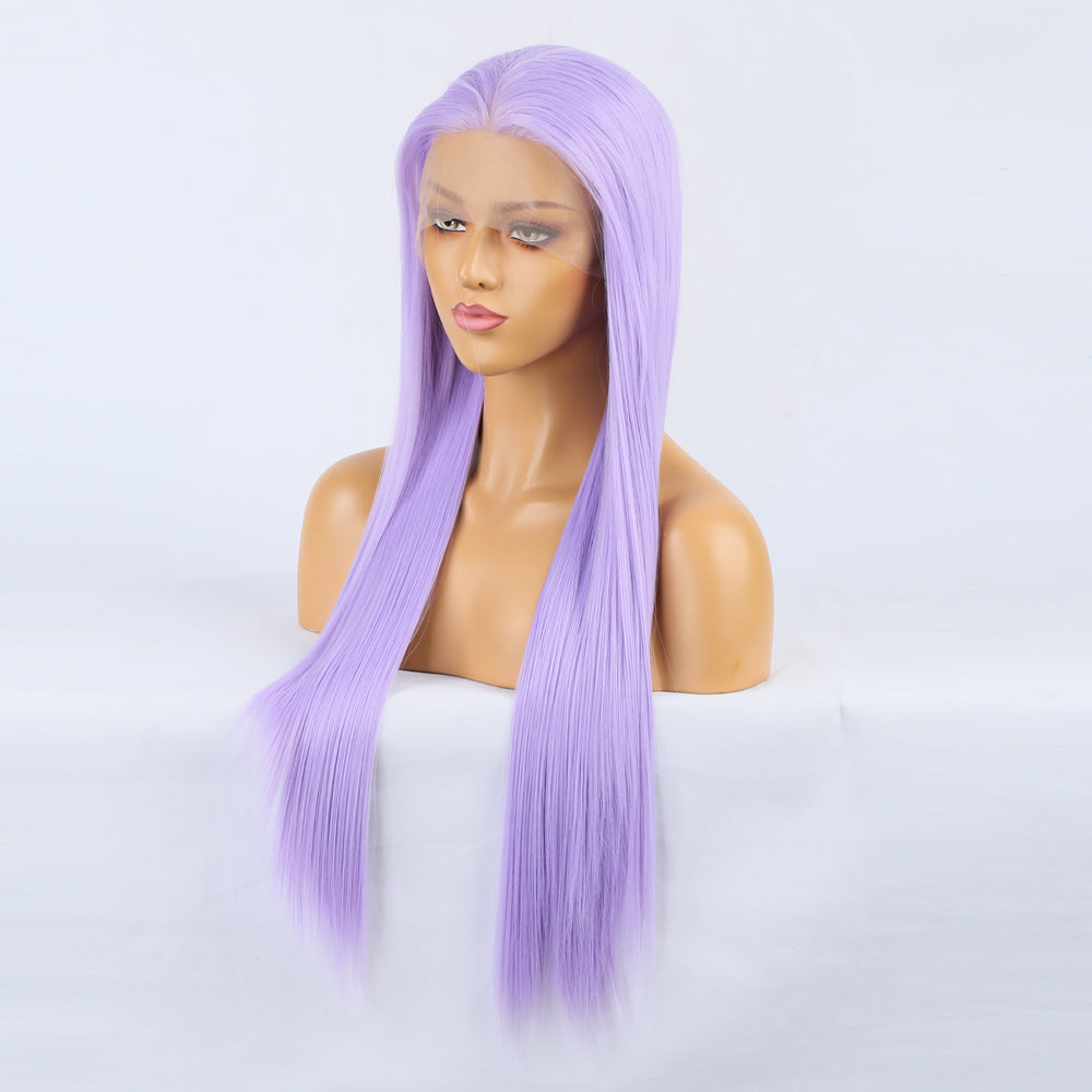 Light Purple Chemical Fibre Lace Front Long Straight Wig - Pleasures and Sins   Pleasures and Sins