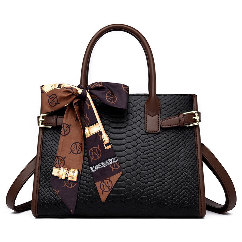 Formal Style Womens Bag Genuine Leather Embossed Snakeskin Pattern contrasting colour - Pleasures and Sins   Pleasures and Sins