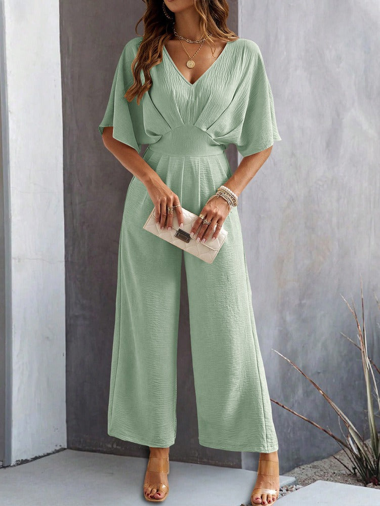 Spring and summer womens short color casual wide leg jumpsuit - Pleasures and Sins   Pleasures and Sins