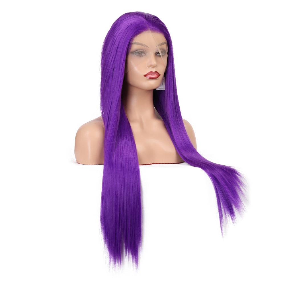 Ladies Long Straight Purple Synthetic Lace Front Wig - Pleasures and Sins   Pleasures and Sins