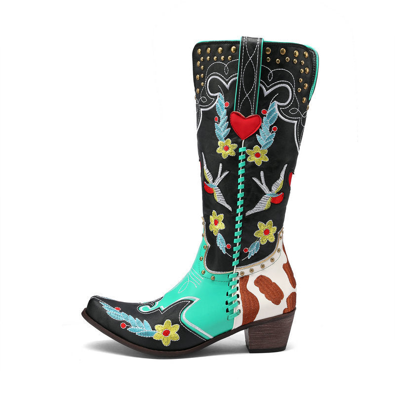 Women's Western Boots Exquisitely Embroidered - Pleasures and Sins   Pleasures and Sins