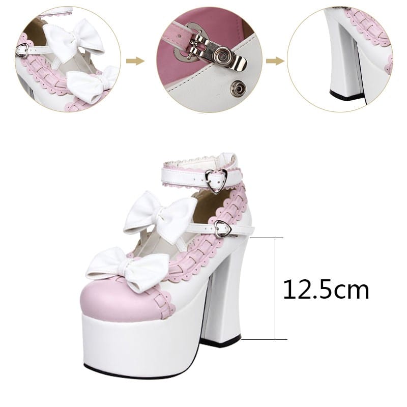 Wedge High Heel Dolly Shoes