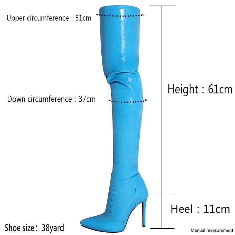 Slim Fitting Pointed-toe Womens Thigh Length Long Stiletto