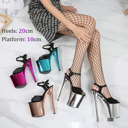 20cm Platform Bottom Ultra High Heel Open Toe Sandals