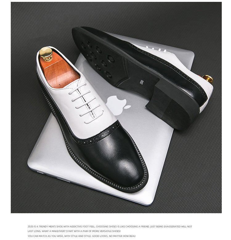 Men's Business Double Color Block Brogue Style Shoes - Pleasures and Sins   Pleasures and Sins