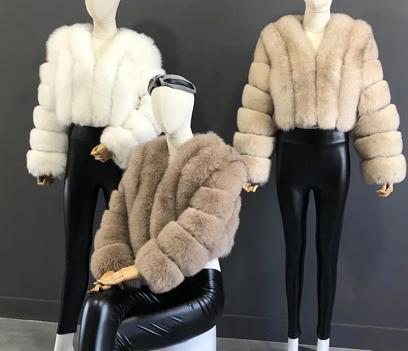 Imitation Fox Fur Short Coat for Stylish Ladies