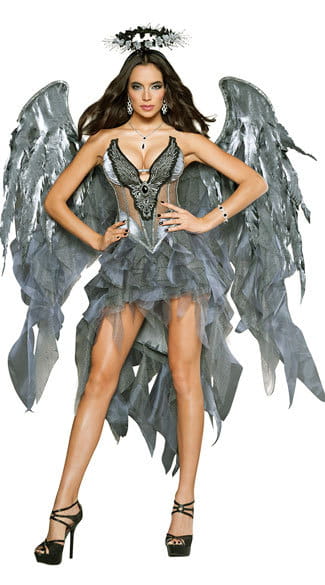 Glamourous Dark Night Angel Costume Halloween Cosplay