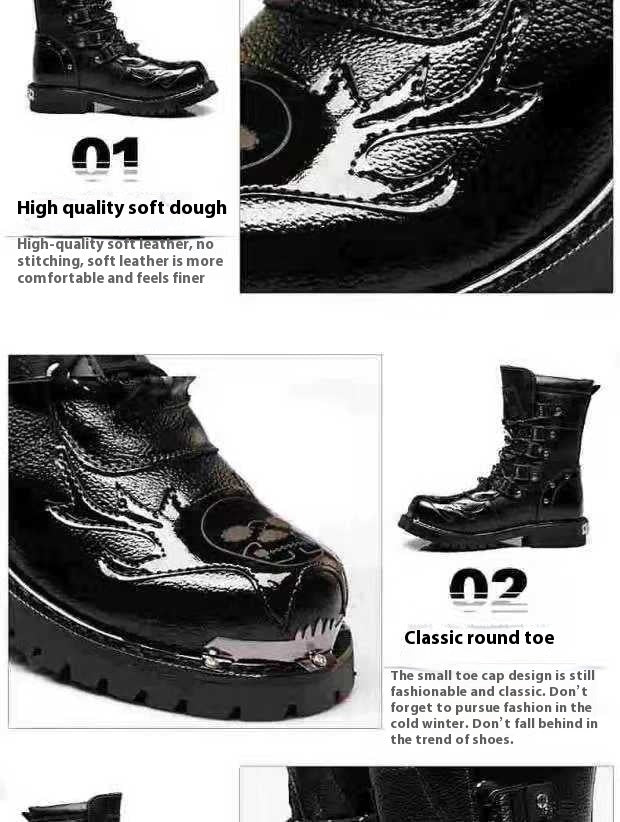 Men's New Versatile High-top Men's Punk, Goth Boots