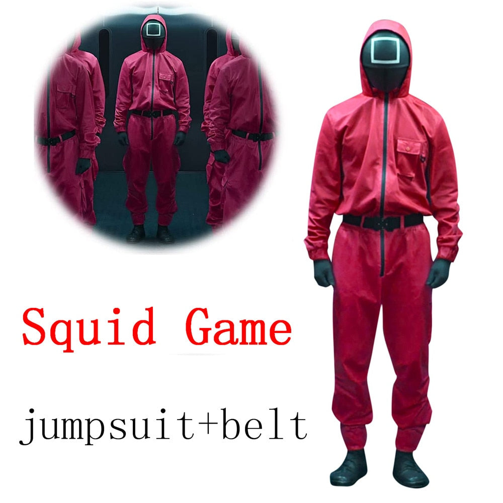 Squid Game Villain Red Jumpsuit Cosplay Costume For Men And Women - Pleasures and Sins   Pleasures and Sins