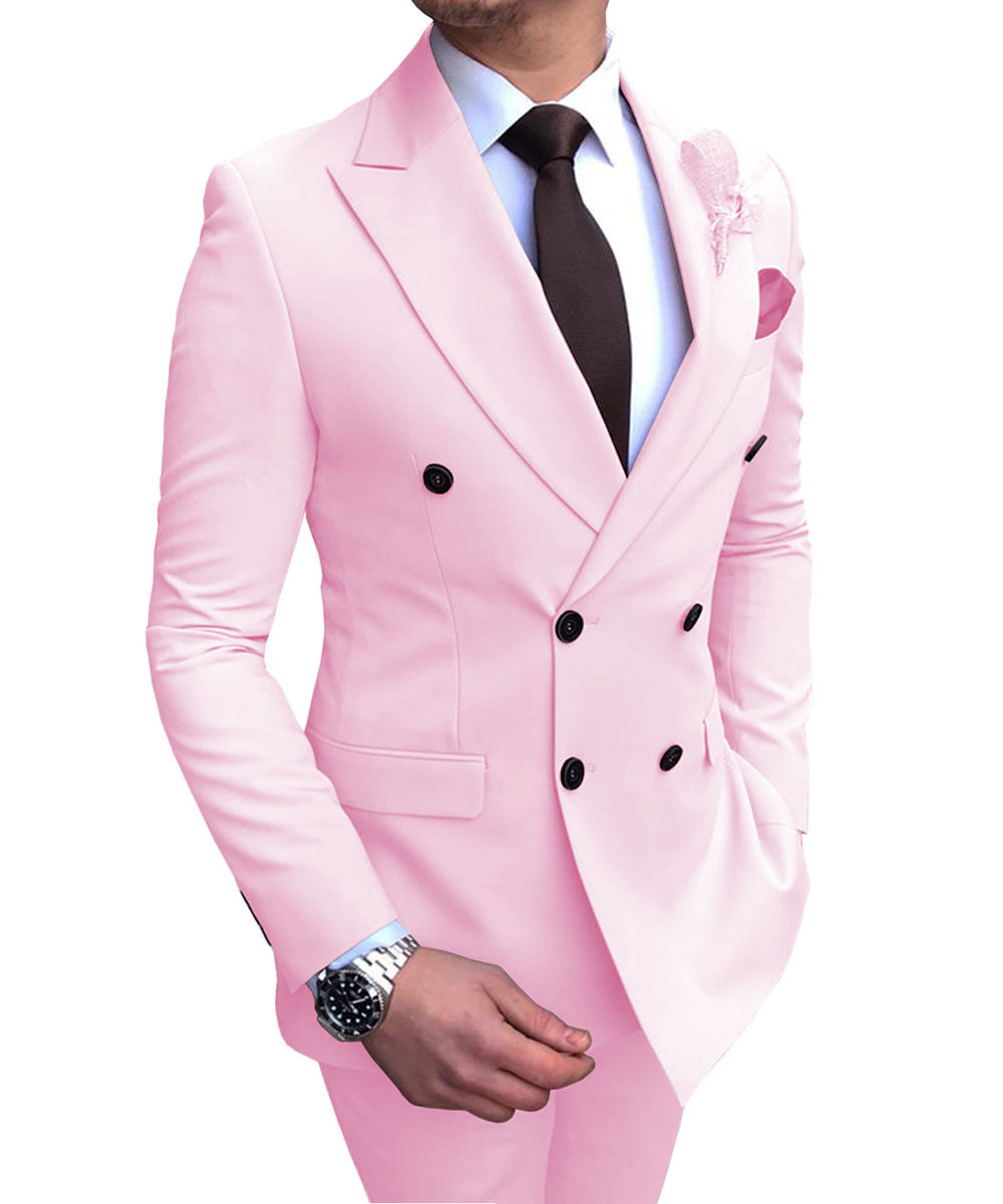 Double Breasted Wedding Groomsman Suit In 10 Colours Suit Pleasures and Sins.