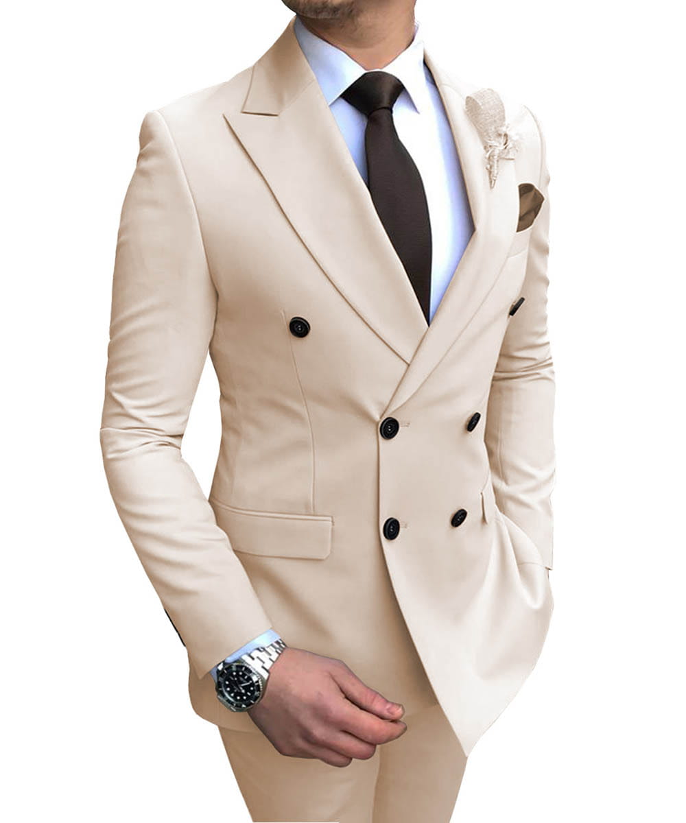 Double Breasted Wedding Groomsman Suit In 10 Colours