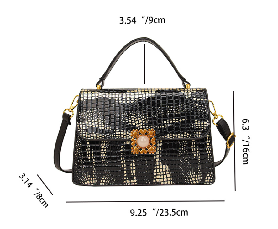 Womens Crocodile Pattern PU Leather Messenger Bag - Pleasures and Sins   Pleasures and Sins