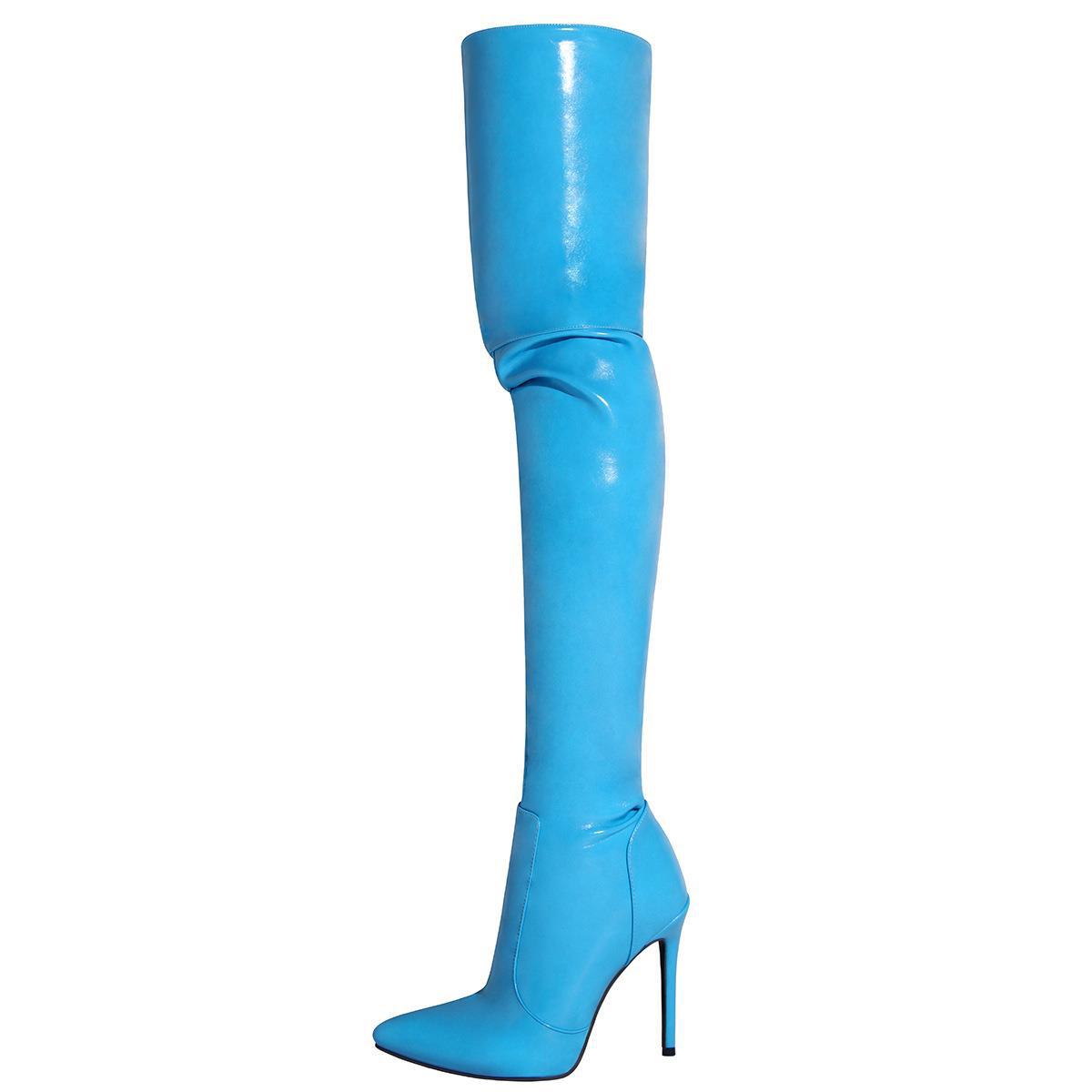 Slim Fitting Pointed-toe Womens Thigh Length Long Stiletto