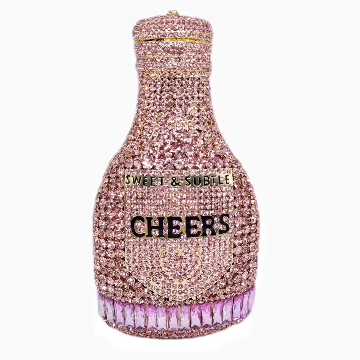 Bottle Shape Crystal Evening Bag Encrusted Bridal Bag Party