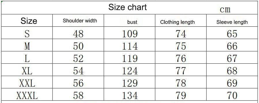 Size chart for Stylish Plus Size Outfit Set with Cozy Hoodie and Platform Heels.