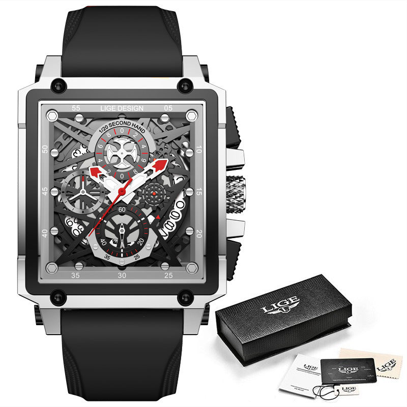 New Men's Watch Square Multifunction Chronograph 30M Waterproof Watch - Pleasures and Sins   Pleasures and Sins