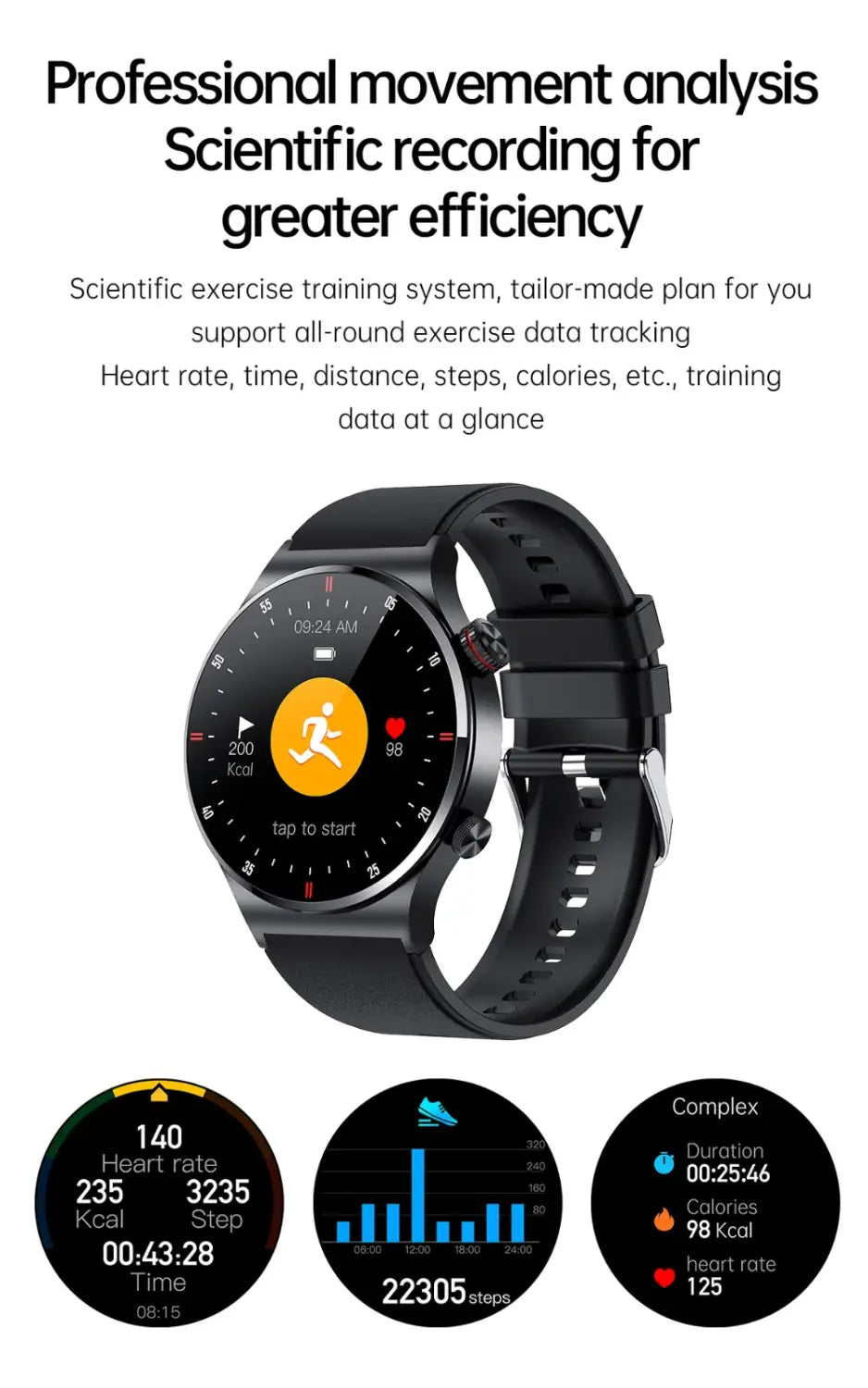 Smart Watch Ecg + ppg Music Player Schrittzähler Bluetooth Call