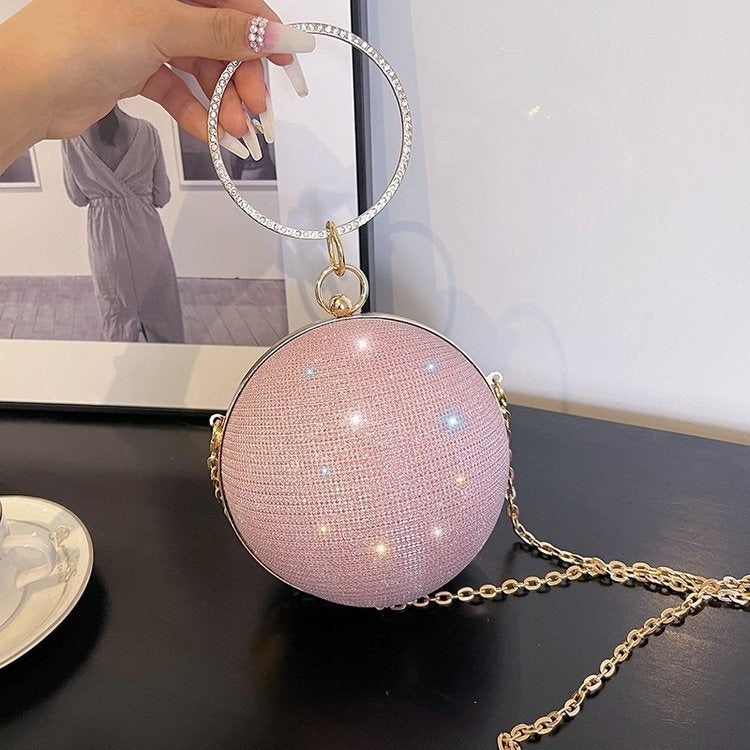 Womens Spherical Evening Bag Round Diamond Starry One Shoulder Bag - Pleasures and Sins   Pleasures and Sins