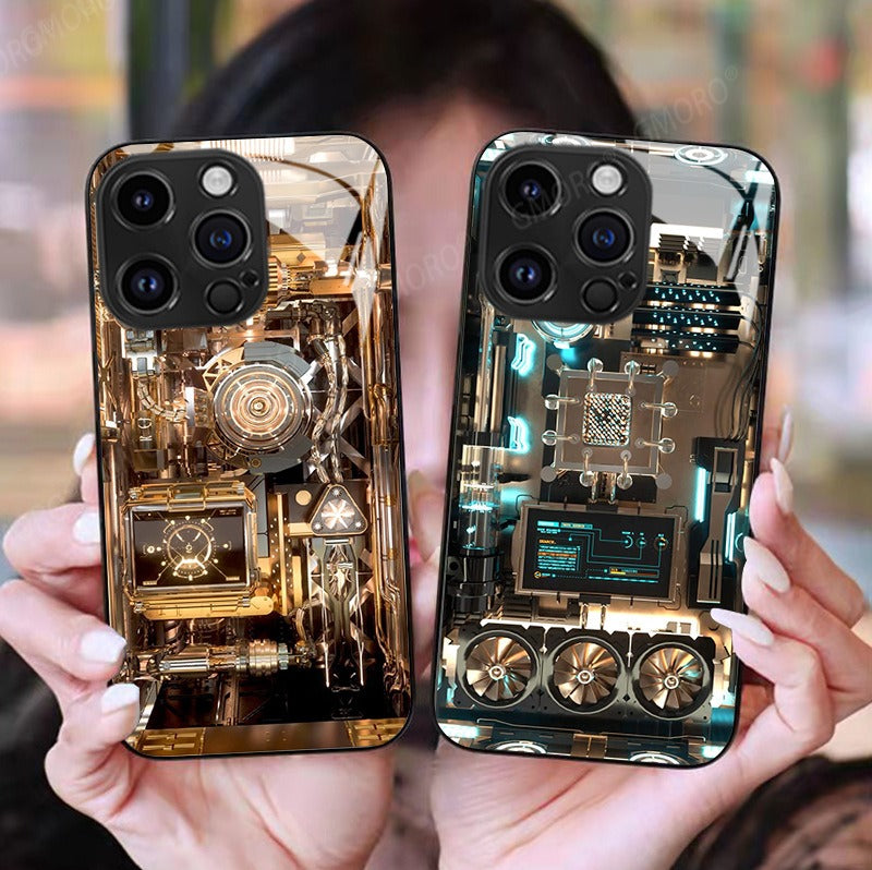 Trendy Circuit Board Design Apple iPhone 14 & 15 Phone Case - Pleasures and Sins   Pleasures and Sins