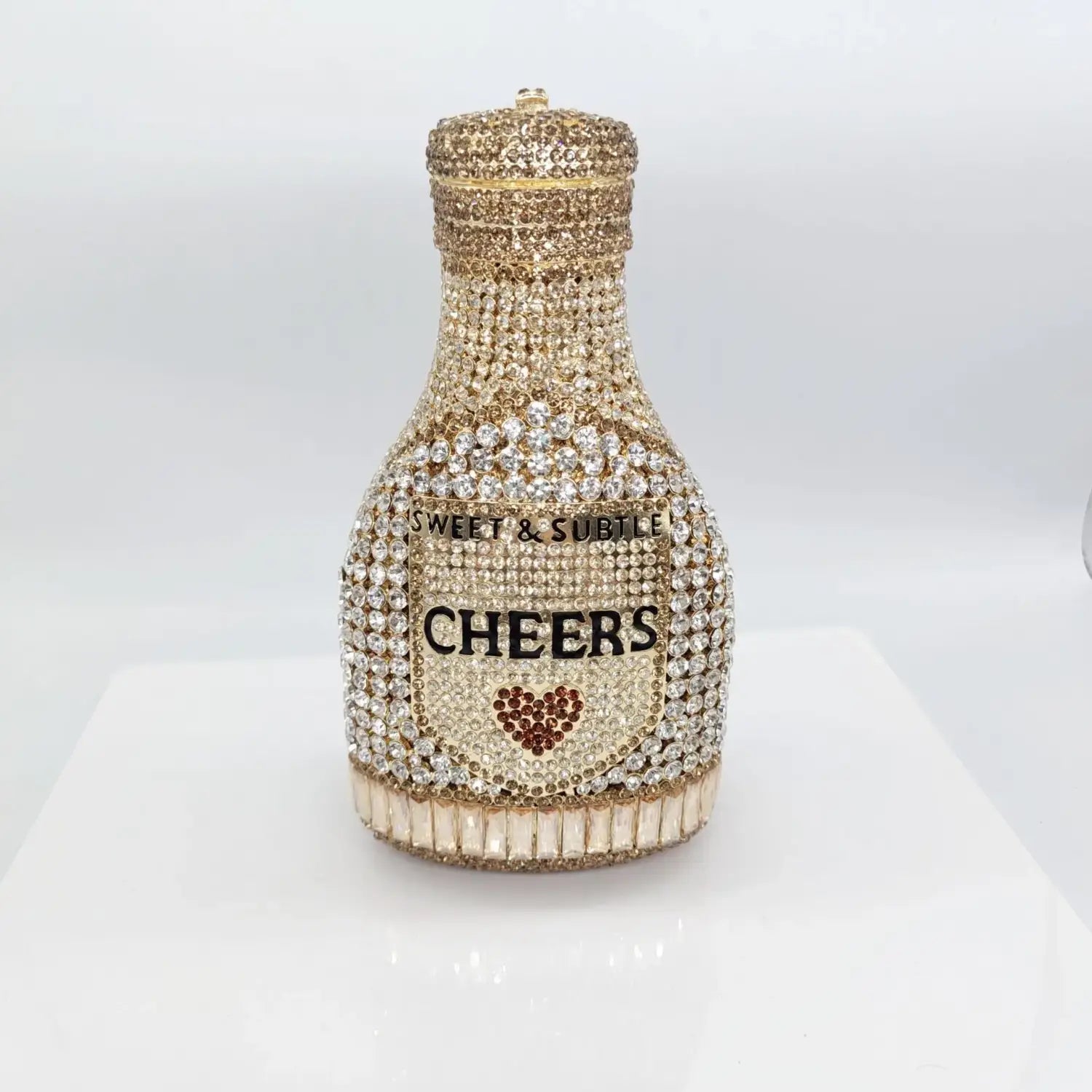 Bottle Shape Crystal Evening Bag Encrusted Bridal Bag Party