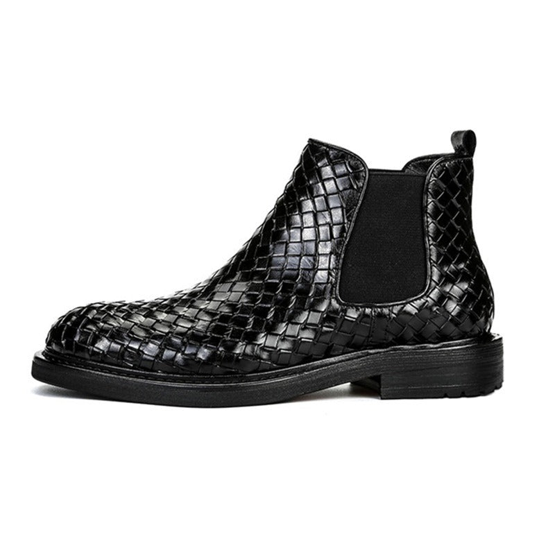 Men's woven pattern short boots - Pleasures and Sins   Pleasures and Sins