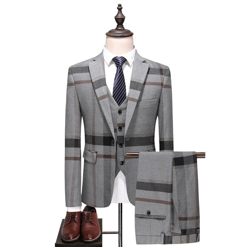 Mens Three Piece Suit Large Checked - Tartan Groom Suit - Pleasures and Sins   Pleasures and Sins