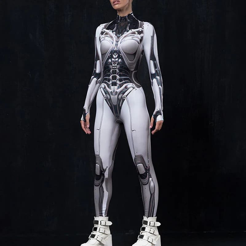 3D Printed Cosplay Bodycon Goth Punk Bodysuit