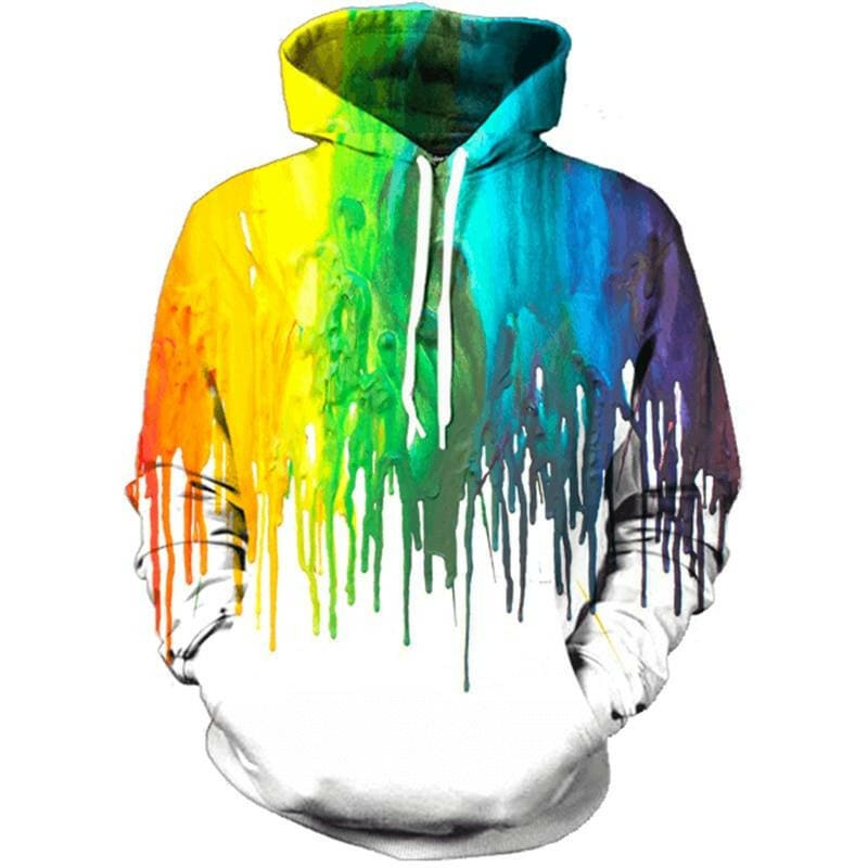 3D Rainbow Unisex Hoodies Oil Painting Printed Sweatshirts S