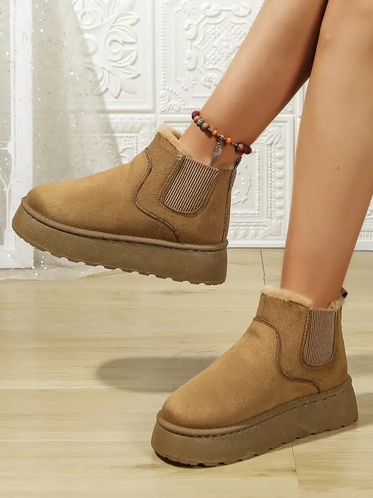 Womens Short Plush Warm Casual UGG Style New Suede Fur