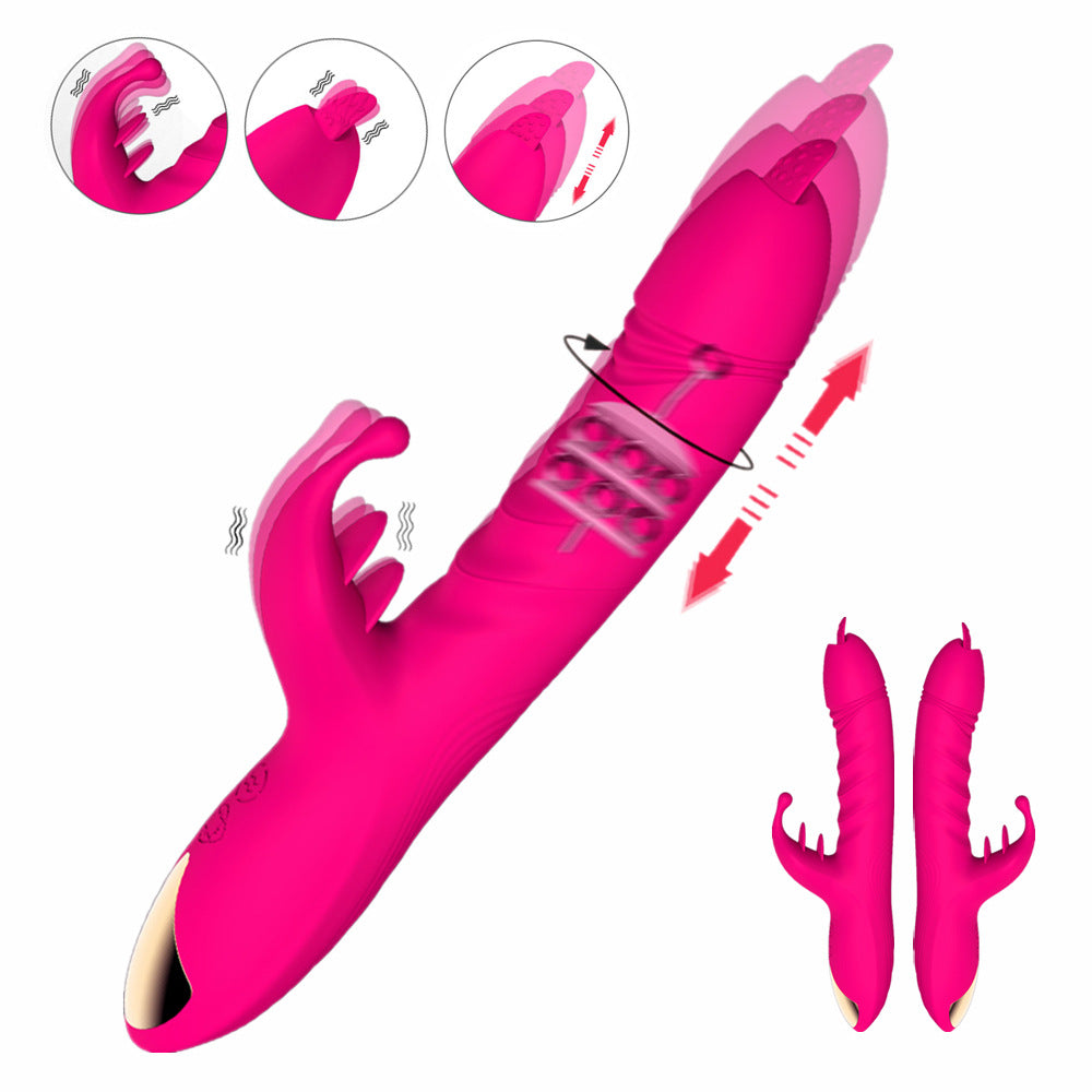 Ladies Tongue Licking G-Spot Vibration Telescopic Massage Vibrator - Pleasures and Sins   Pleasures and Sins