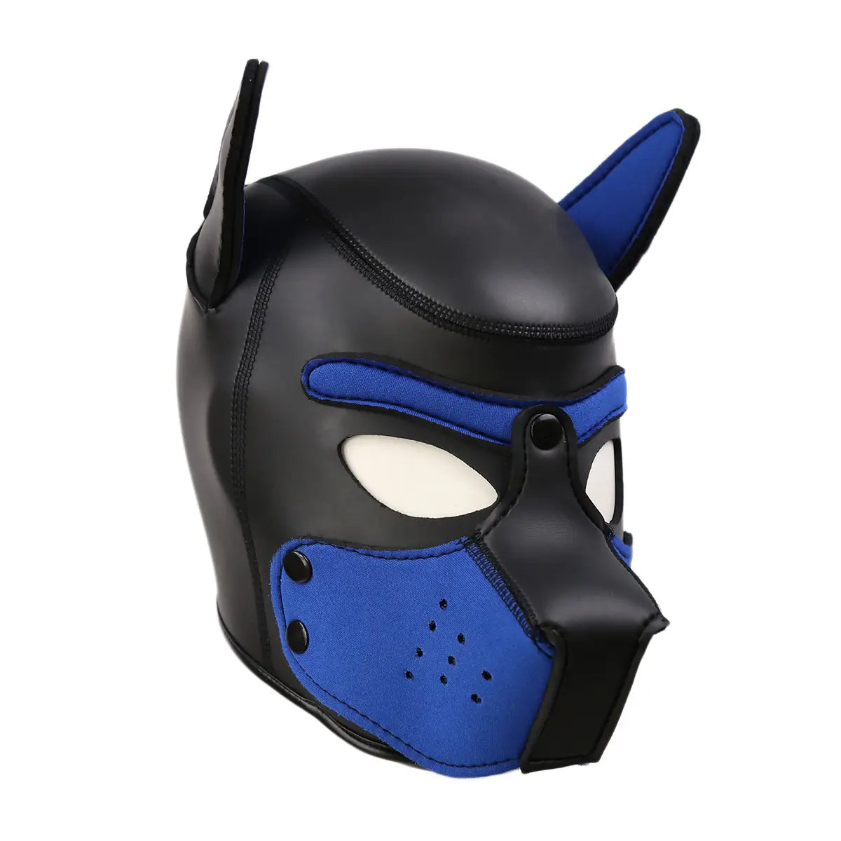 Masque de chiot fétichiste/bondage en caoutchouc noir