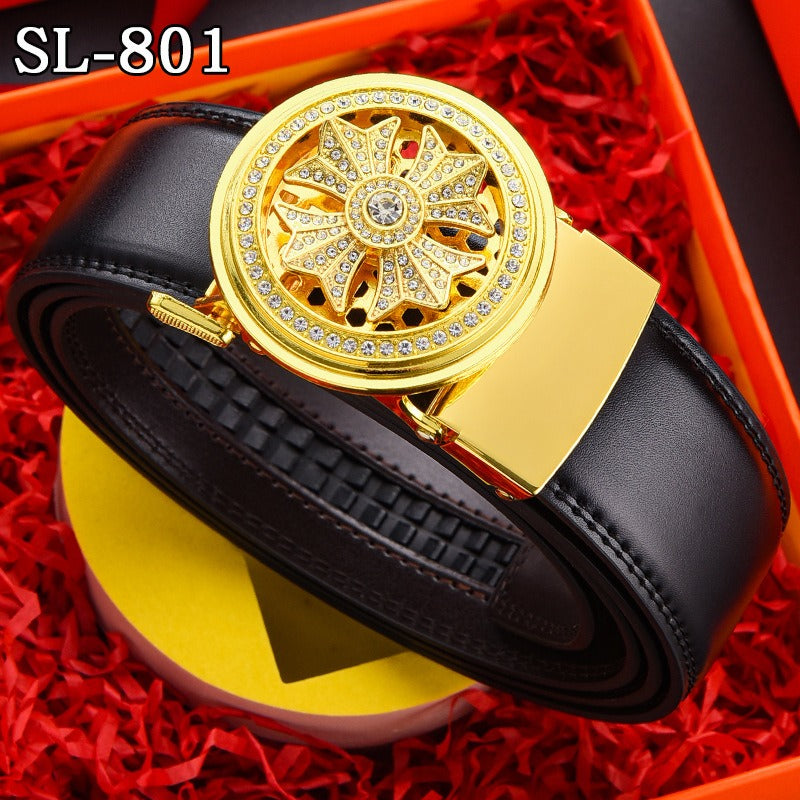 Timeless Belt Mens Genuine Leather Automatic Belt Trendy Simple Belt - Pleasures and Sins   Pleasures and Sins