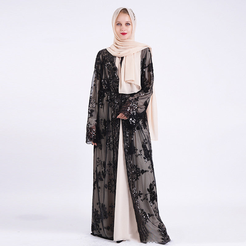 Ladies Luxury sequined Muslim robe - Pleasures and Sins   Pleasures and Sins