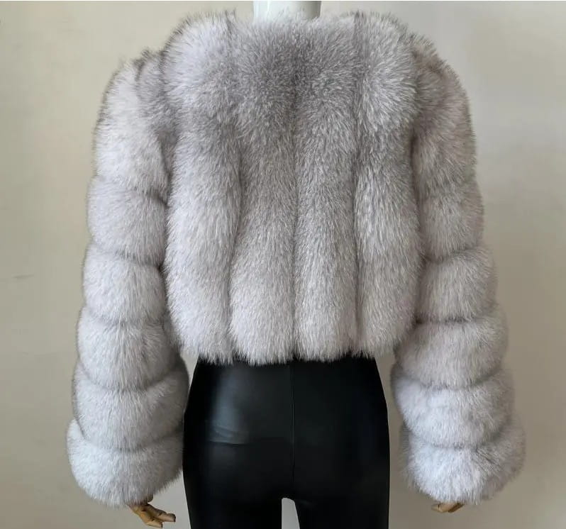 Imitation Fox Fur Short Coat for Stylish Ladies