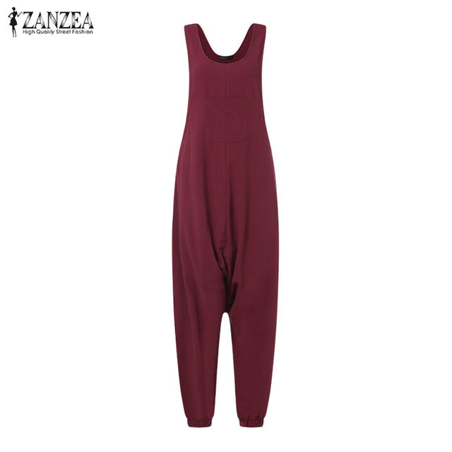 Low-cut V-neck Sexy Jumpsuit Casual Loose Jumpsuit - Pleasures and Sins   Pleasures and Sins