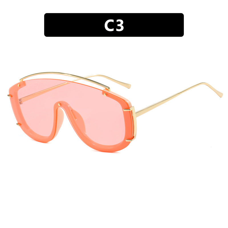 Trendy large frame sunglasses with a metallic high-end feel, Instagram sunglasses