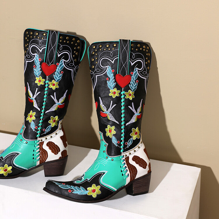 Women's Western Boots Exquisitely Embroidered - Pleasures and Sins   Pleasures and Sins