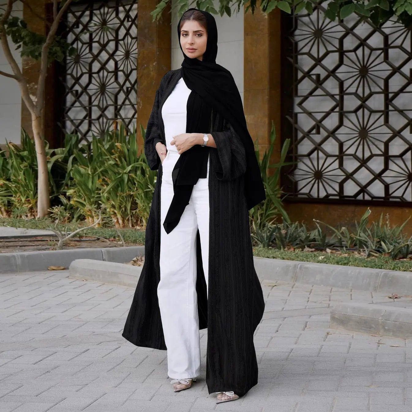 Ramadan Eid Djellaba Abaya Langärmliges Muslimisches Kleid