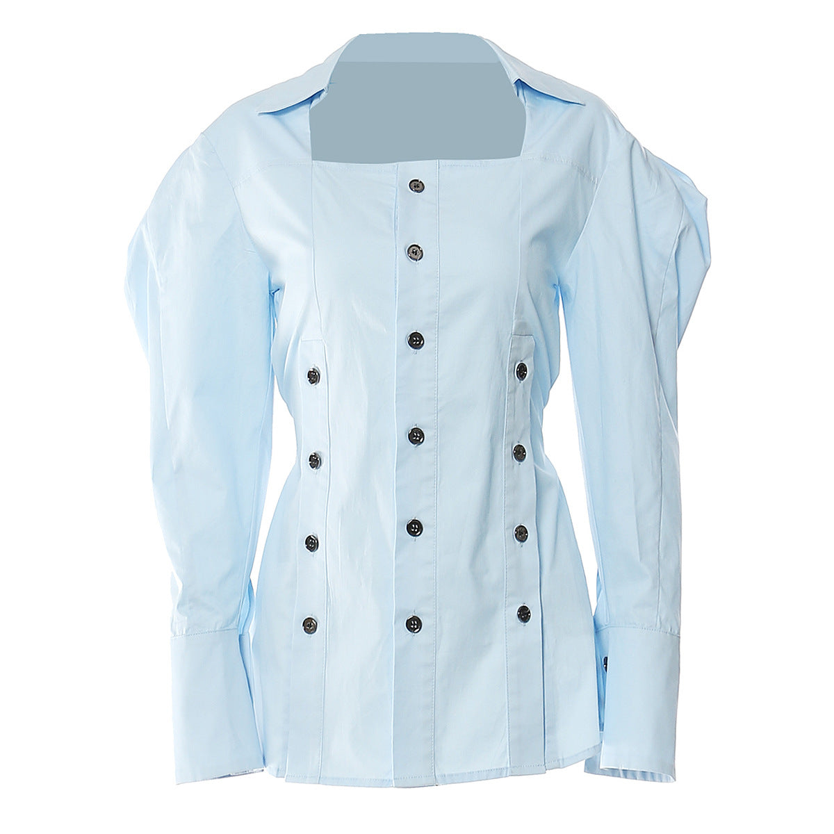 Shirt waist cinching slimming mid length shirt jacket for women - Pleasures and Sins   Pleasures and Sins