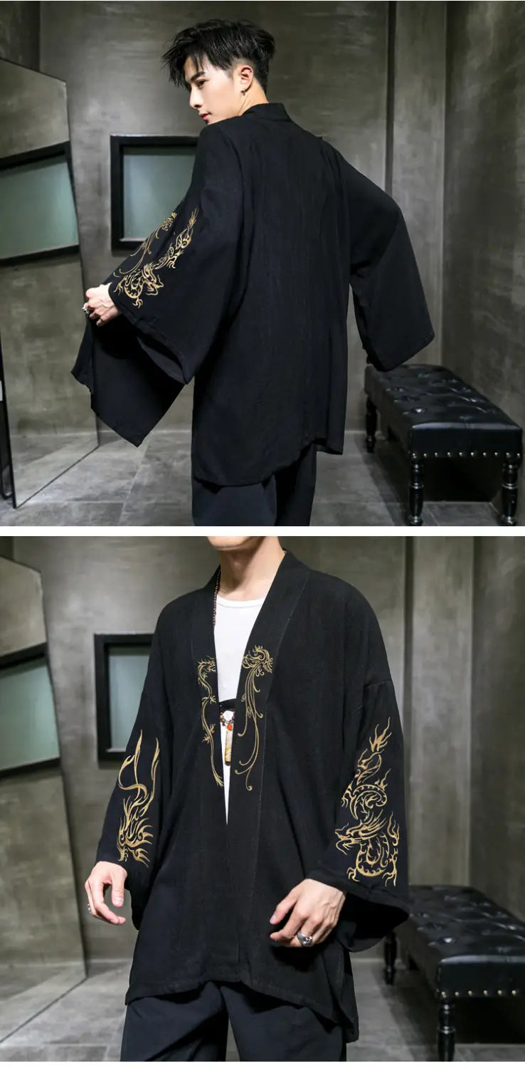 Mens Chinese Style Clothing Cotton and Linen Embroidered