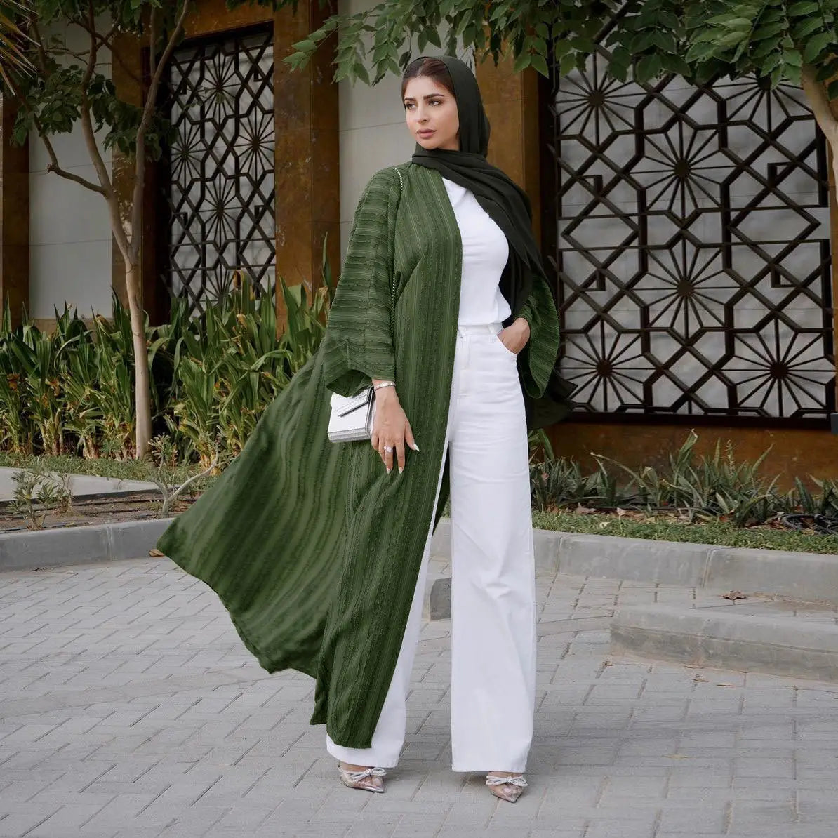 Ramadan Eid Djellaba Abaya Long Sleeve Muslim Dress