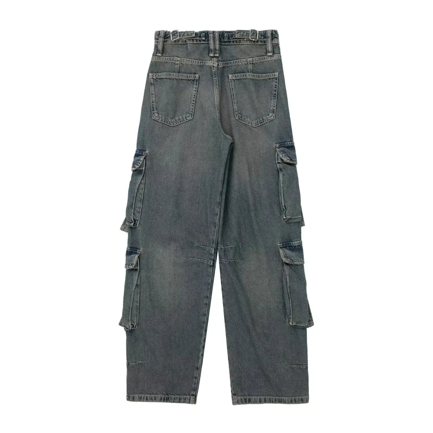 Womens Denim Cargo Long Pants Vintage Casual Street Loose