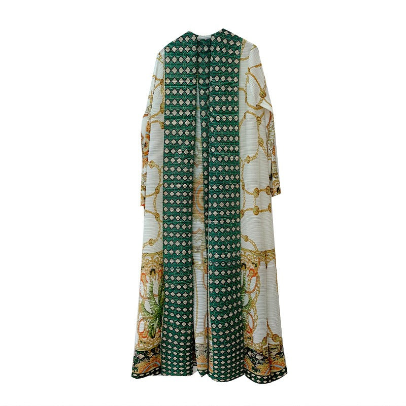 Fashionable Muslim Style Coat Jacket Cape Printed Arab Robe