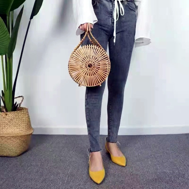 Handheld bamboo woven handcrafted bag - Pleasures and Sins   Pleasures and Sins