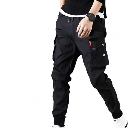 Mens Cargo Pants Joggers Solid Multi-pocket Skinny Fit Sweatpants - Pleasures and Sins   Pleasures and Sins